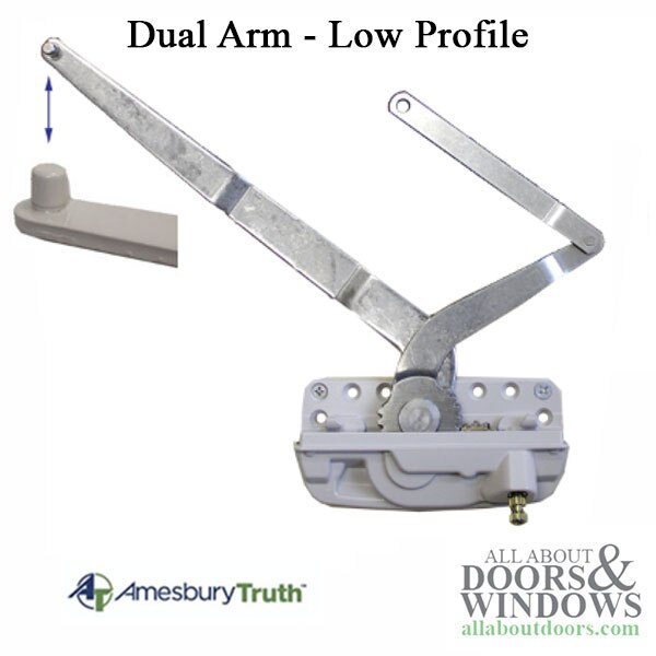 Dual Arm Low Profile Casement window operator for Weather Shield windows